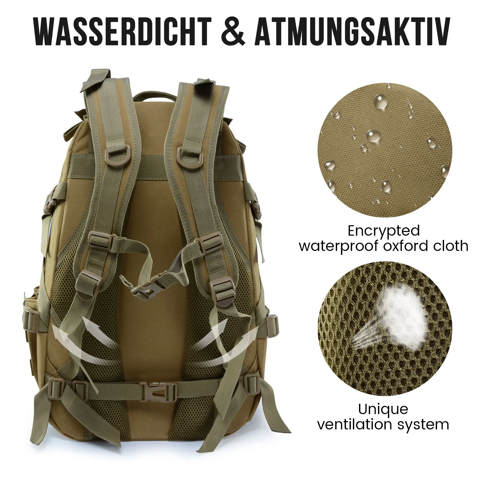 Military Tactical Backpack 25L Waterproof Assault Bag Samurai
