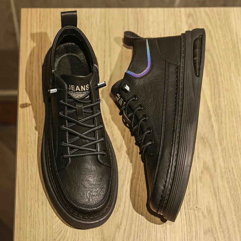 

Luxury Brand Men's Shoes Fashion Lace-Up Non-slip Casual Shoes High Quality Leather Ankle Boots for Men Business Shoes