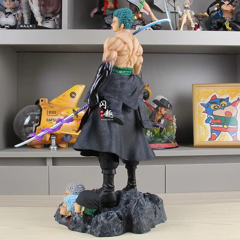 Hot 50cm One Piece Stand Posture Roronoa Zoro Anime Action