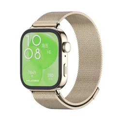 Premium Metal Wristband Strap for Smartwatch - Elegant and Durable Watchband Accessory (Magnetic Light Gold)