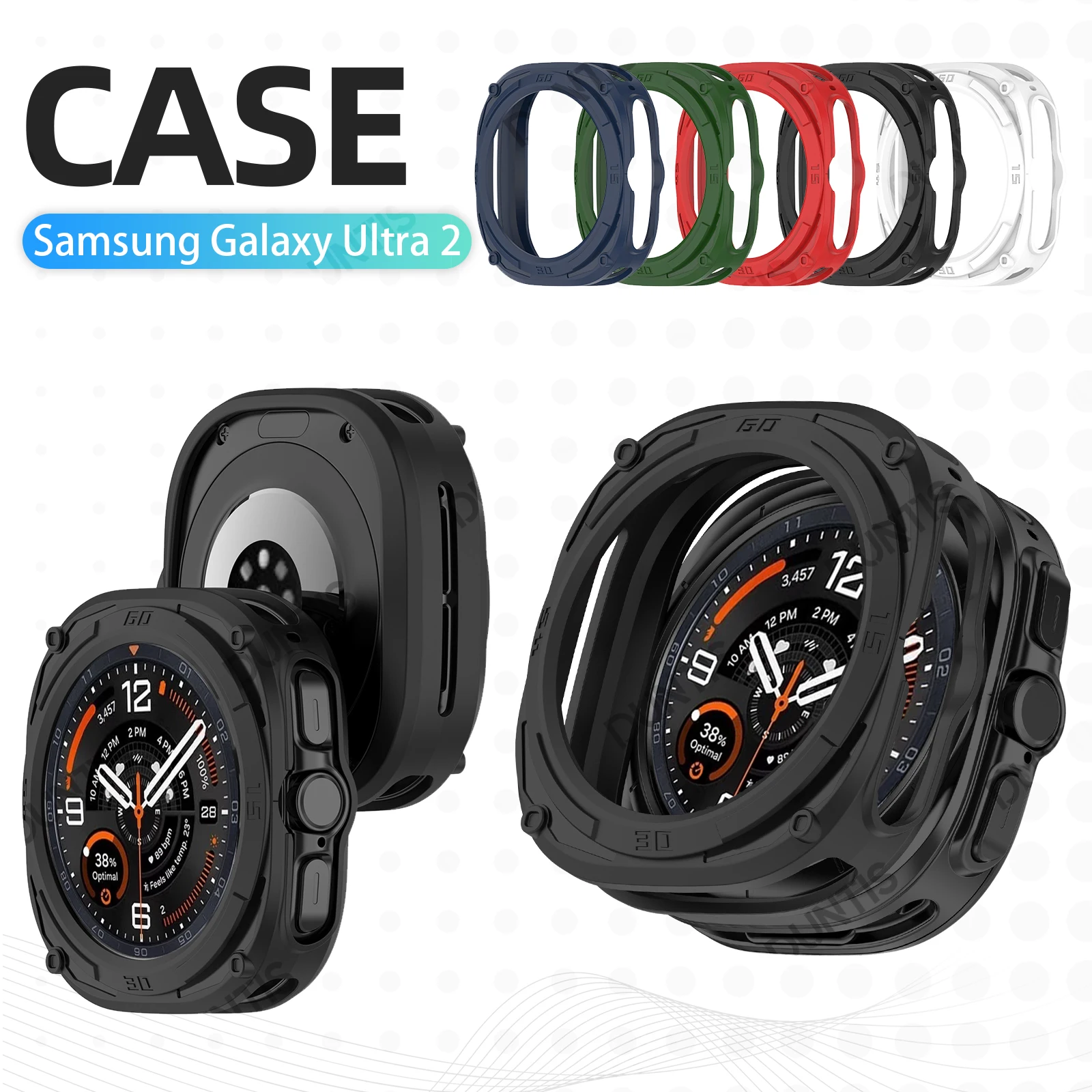 Shock-Proof Silicone Protective Case Cover - Shatter-Resistant Smart Watch Shell Accessories