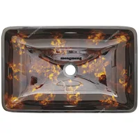 อ่างล้างหน้ากระจกนิรภัยบนเคาน์เตอร์ อ่างล้างหน้าแบบศิลปะ ห้องน้ำ ตู้ห้องน้ำ อ่างล้างมือ 4