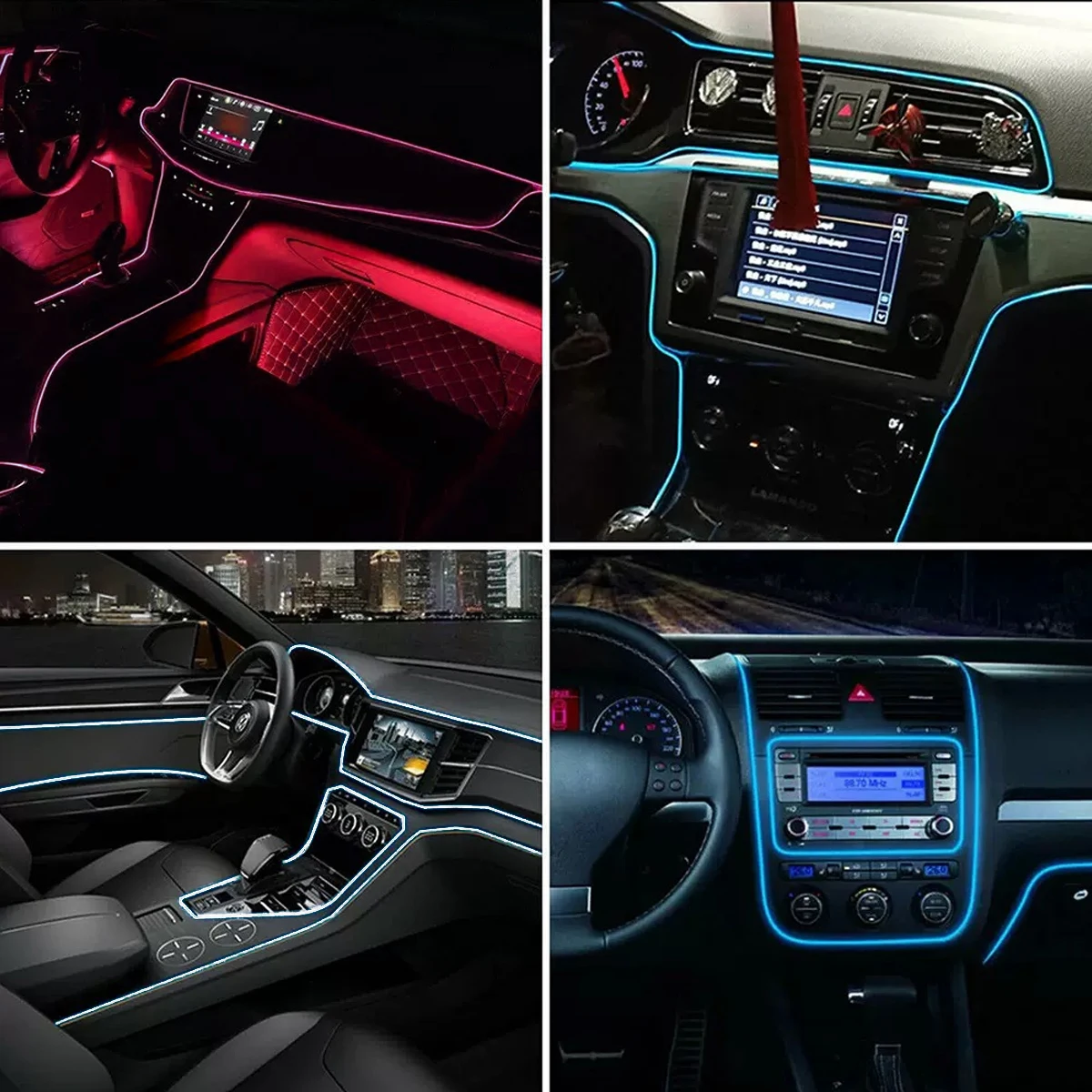Car USB Ambient Light El Cold Light and LED Dual Technology A Must Have for DIY to Create Personalised Car Interior Accessories