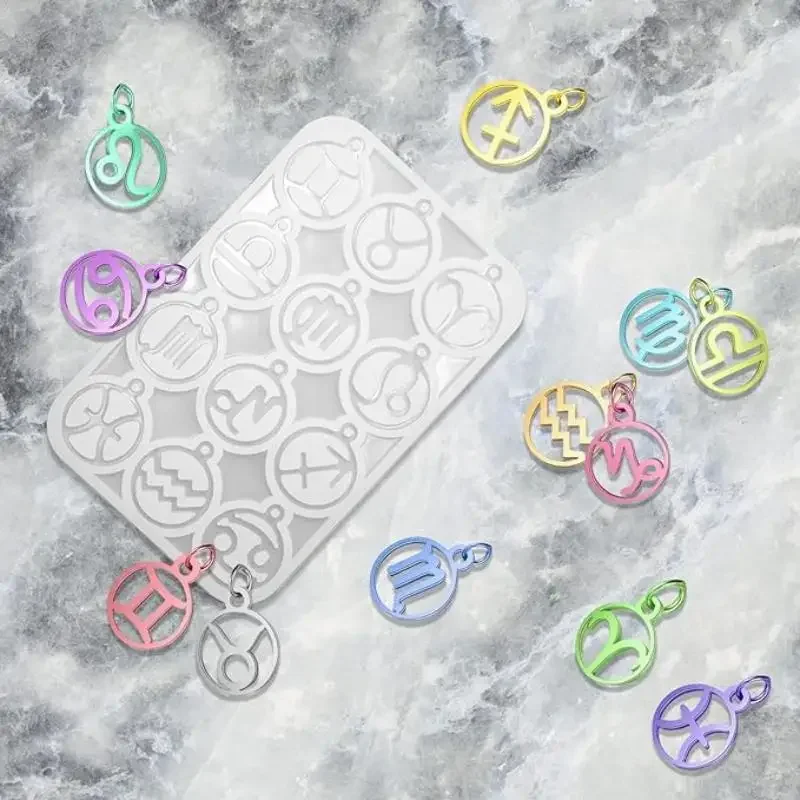 Stampi Silicone Costellazione Zodiaco - 3 Pezzi Per Gioielli In Resina Fai Da Te, Portachiavi - Foto 8