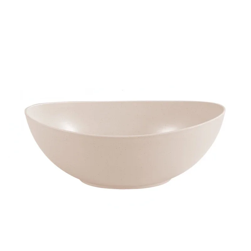 Eco-Friendly Wheat Straw Large Kitchen Bowl - Creative Microwave-Safe Dish for Fruit, Salad, and Vegetables
