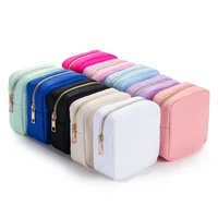 Nylon Mini Makeup Bag Toiletry Cosmetic Storage Bag Waterproof Zipper Small Pouch Coin Sanitary Napkin Purse for Women Girls 1