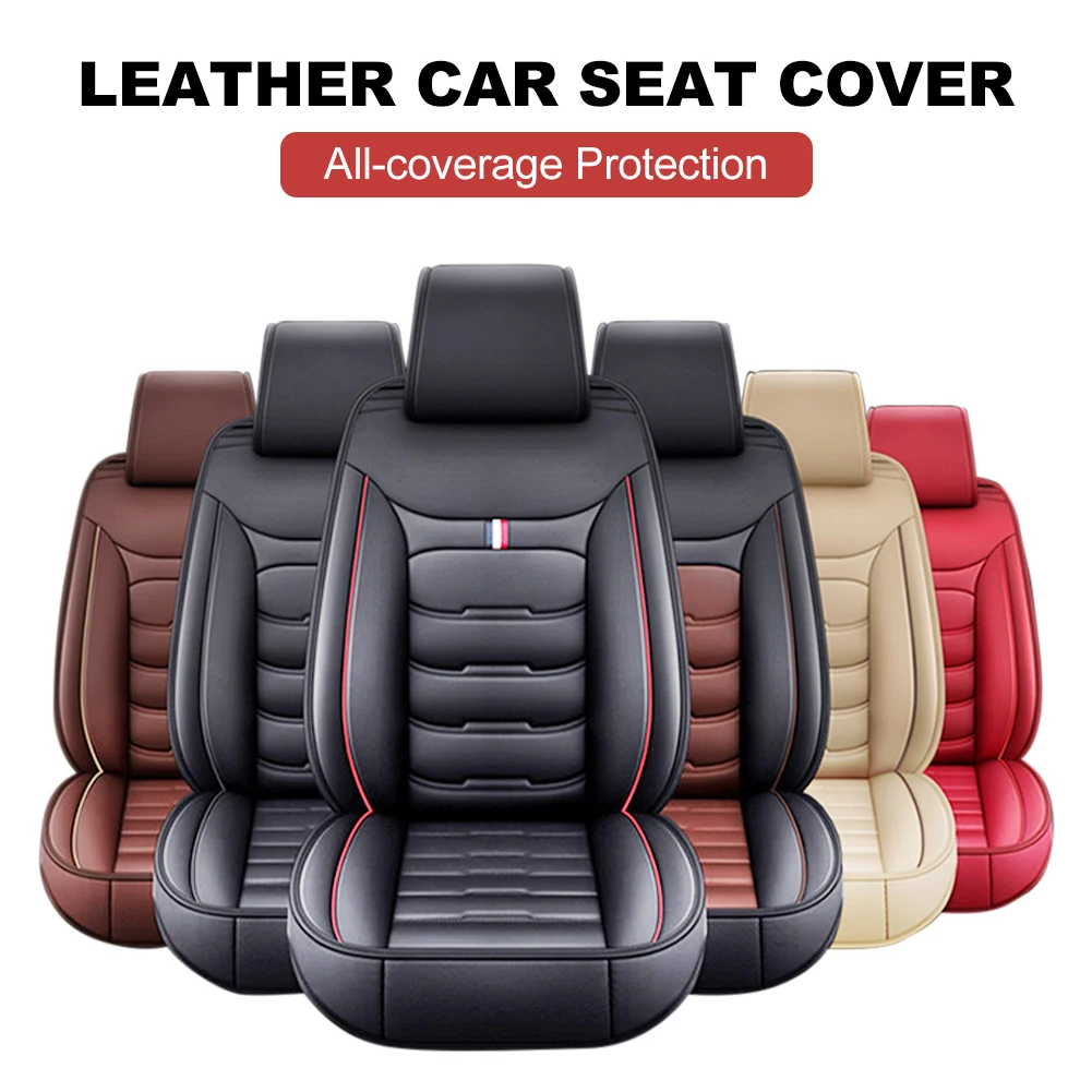 

Universal Car Seat Cover PU Leather Front Seat Cover Rear Split Bench Cover All Season Easy Install Seat Protection for Car SUV