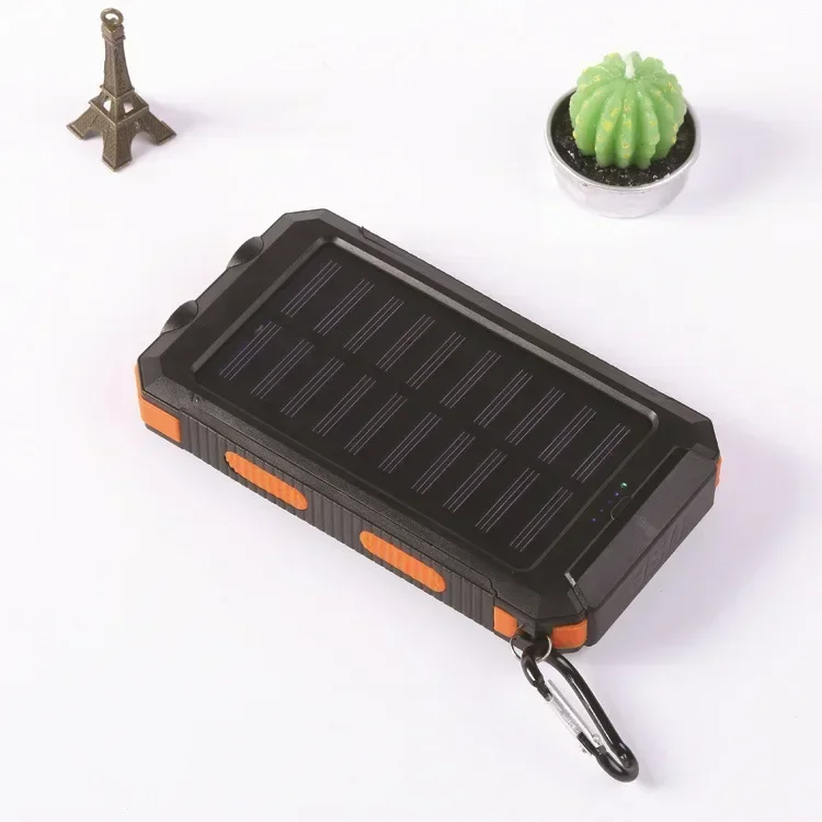 200000 mAh 대용량 태양 광 보조베터리 끈 나침반이있는 새로운 휴대용 외부 배터리 야외 캠핑 충전 보조베터리