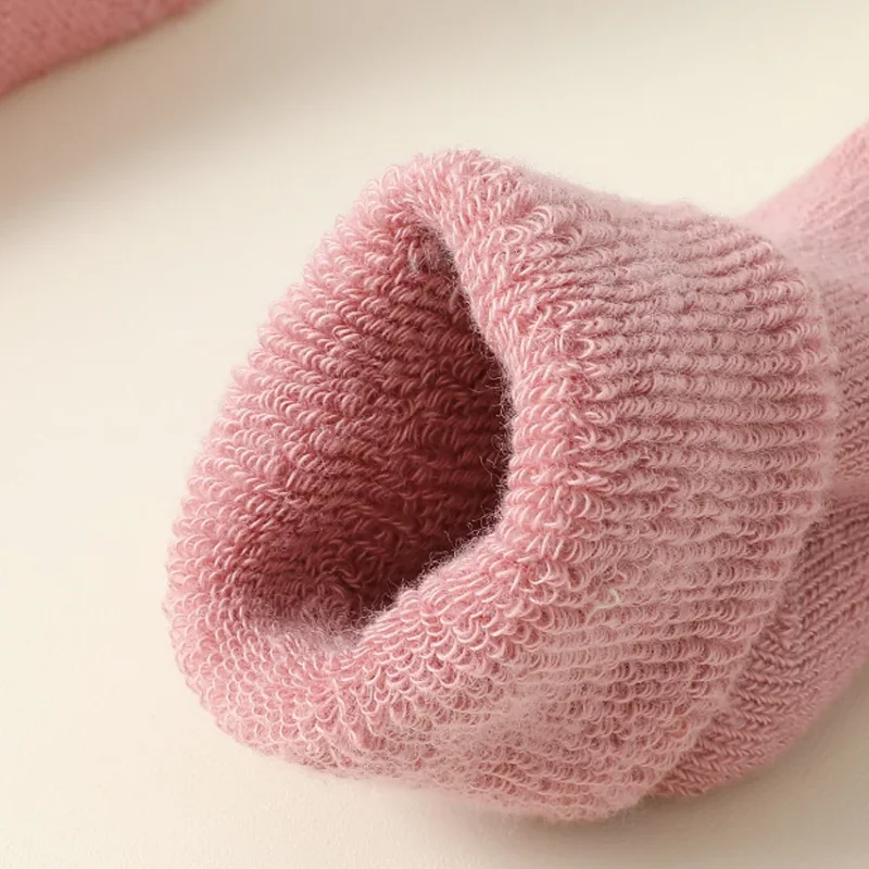 8Pair/lot New autumn and winter thick baby toddler socks cotton solid color baby floor foot socks 0-12months
