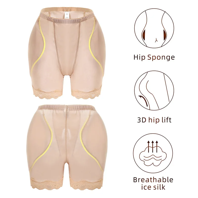 Women Body Sculpting Abdominal Pants Mesh Underwear Female Tightening Waist Lifting Shapewear Fake Ass Sponge Pads Hip Leggings