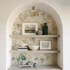 Retro Floral Light Yellow Floral Wallpaper Self-adhesive Home Decor Waterproof Flower Wallpaper PVC Furniture Cabinet Sticker 4