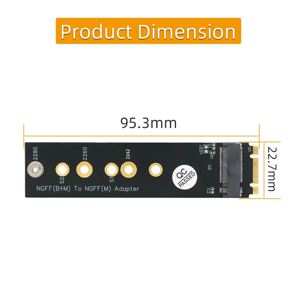 Yunir Scheda Adattatore Per SSD M.2 NGFF - Per IOS Air/Pro 2013-2015, Supporta 22x80mm PCIe X4 AHCI