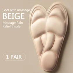 Enhanced 5D Memory Foam Breathable Cushion Orthopedic Insoles - S(EU35-40)25cm (Beige)