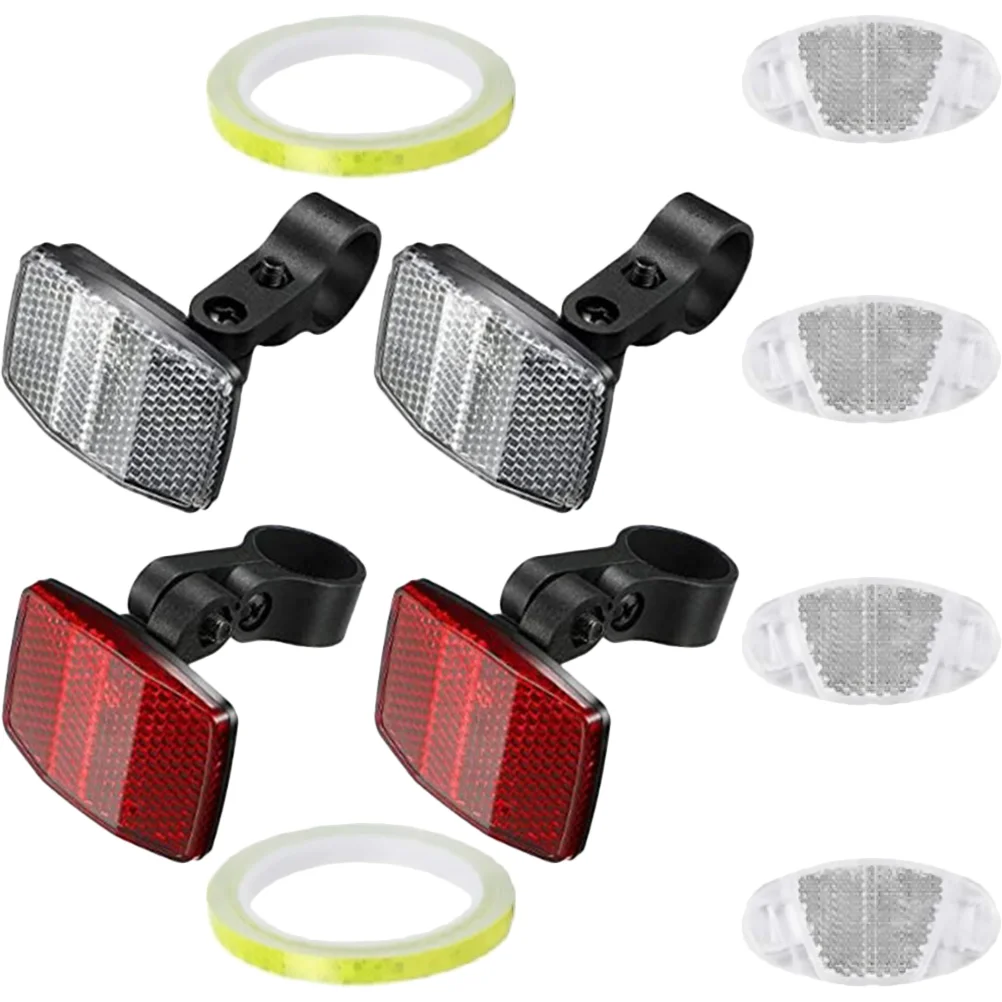 

1 Set Bike Front And Rear Reflectors Kit Warning Lens for Road Bike Mountain Bike