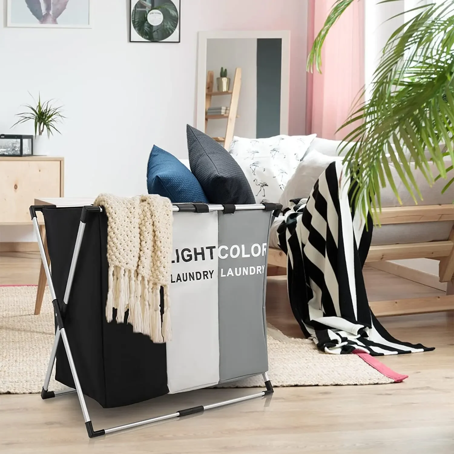 Dirty Clothes Laundry Basket Storing Waterproof Oxford Storage Bags Portable Foldable Clothing Toy Household Organizer 1/3 Grids