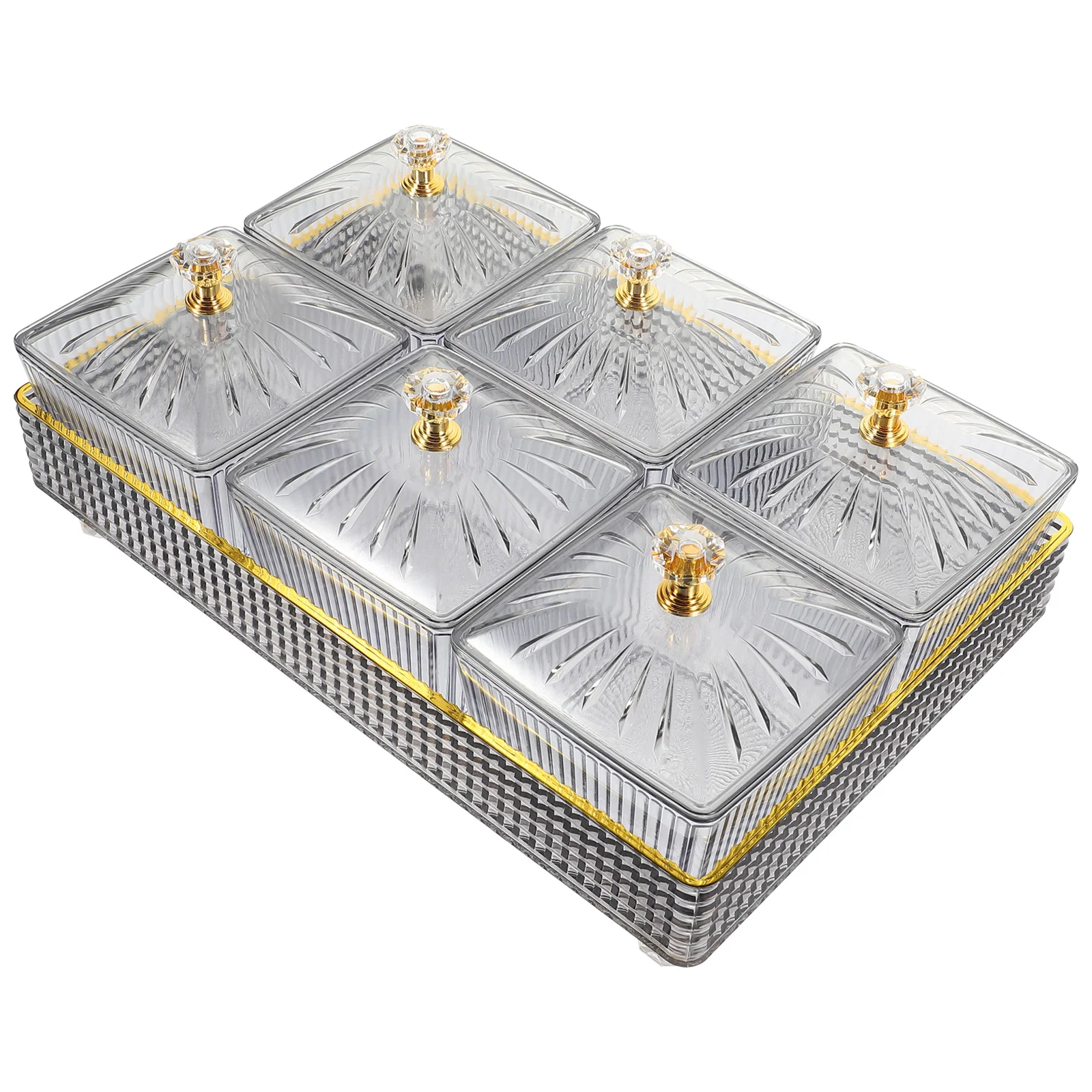 

Snack Serving Tray Divided Serving Plates Tray Snack Storage Bowl Dried Fruit Tray Lid Snack Bowl With Cover