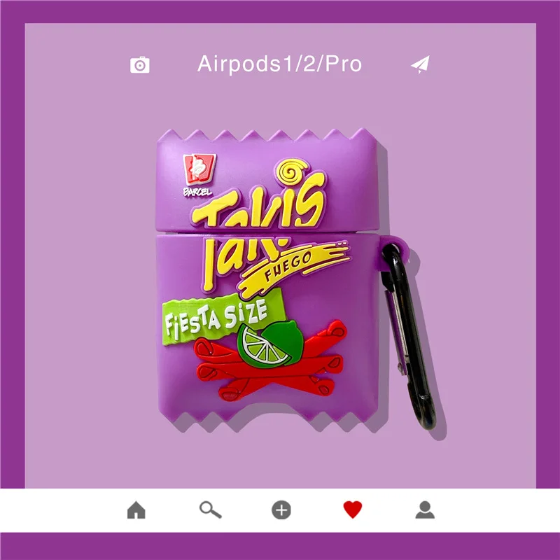 For Airpods Pro 2 Case 2022,Takis Purple Potato Chips Case With Keychain For Airpods 3 Case,Silicone Cover For Airpods Pro Case