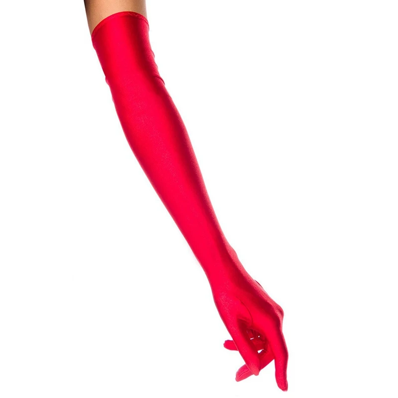 Summer Sun Protection Long Gloves Women's Thin Evening Party Formal Gloves Mittens Black White Red Champagne Dress Accessories