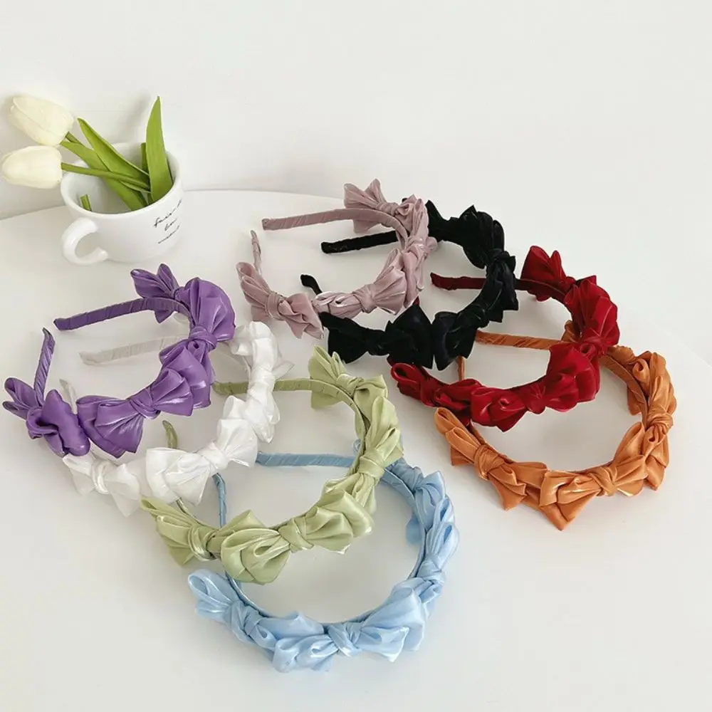 Multicolor Fashion Bowknot Mesh Hairband Fairy Silk Korean Little Fresh Hair Hoop Spring Summer Aurora Color Cute Headwear