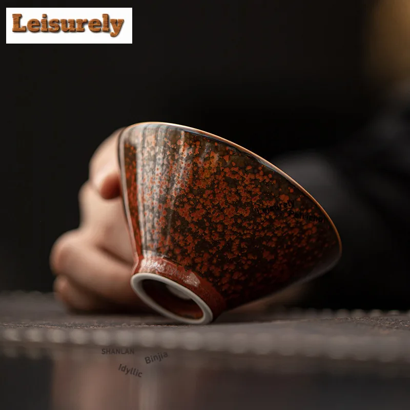 100ml Kiln Fambe Teacup Ancient Tea Bowl Mug Tea-tasting Personal Cup Chazhan Master Cups Household Tea Services Supplies Craft