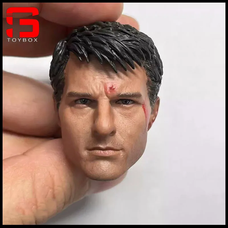 

In Stock 1/6 Scale Tom Cruis Injured Head Sculpt Carving Model Fit 12'' Male Soldier Action Figure Body Dolls