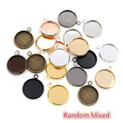 Multi - Size Bronze and Silver Plated High - Quality Iron Cameo Pendant Trays in 7 Colors - 8mm x 50pcs (Mixed)
