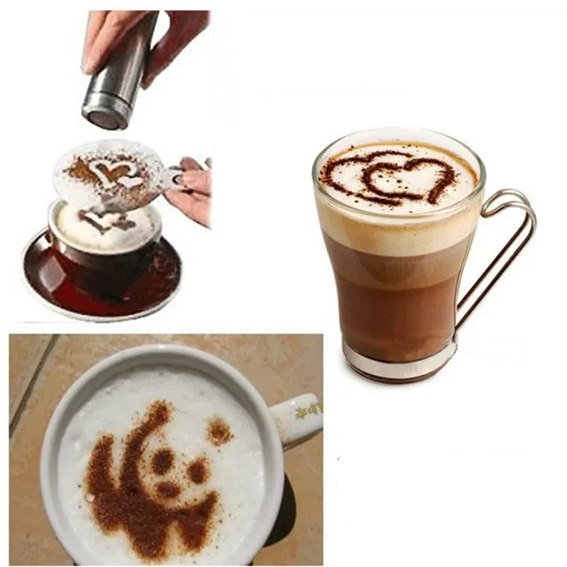 16pcs Fancy Coffee Printing Template Kitchen Tools Kitchenware Coffee Spray Template Gadgets kitchen gadgets
