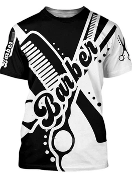 Barber Work T-Shirt Short Sleeves O-neck T Shirts 3D Printed