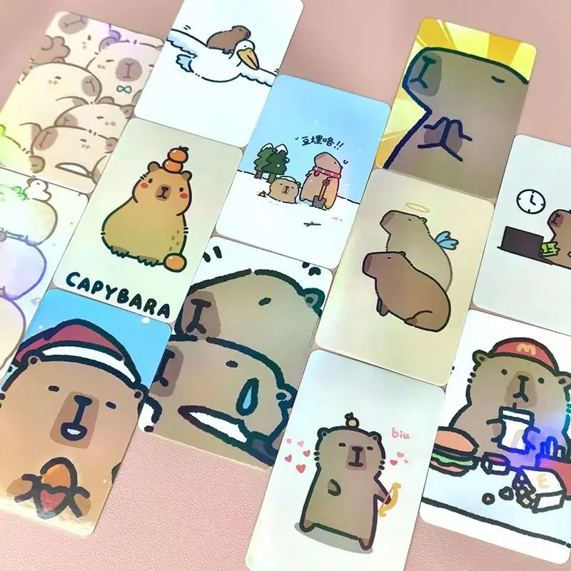 Anime Capybara Double Sided Printing Card 50Pcs/Set for Gift and collection
