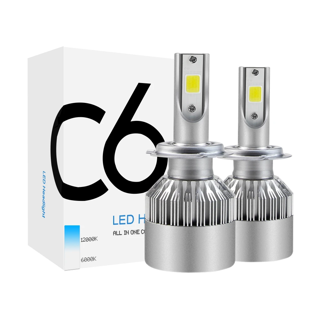 2PCS H1 Bulb 60W Headlights Auto Lamp With H11 LED Car Light 6000K White 12V Automobile LED EJH Headlight Bulbs