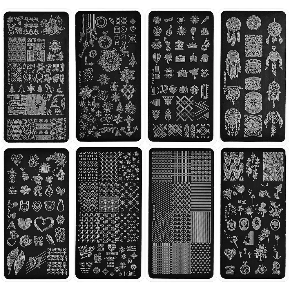 2023 Flower Leaves Nail Stamping Plates  6X12mm Leaf Floral Butterfly Line Printing Stencil Nail Stamp Templates Nail Art Tools 4