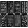 2023 Flower Leaves Nail Stamping Plates  6X12mm Leaf Floral Butterfly Line Printing Stencil Nail Stamp Templates Nail Art Tools 4