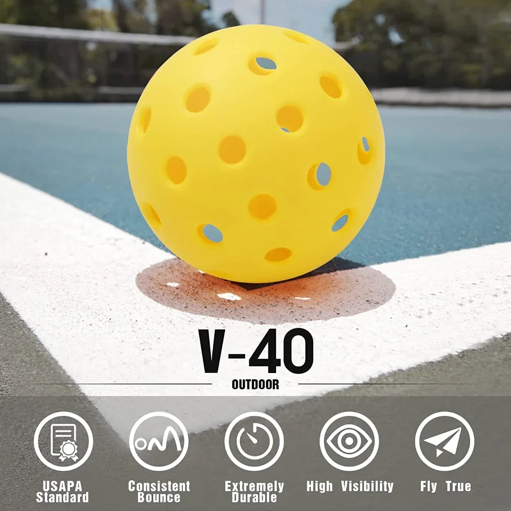 Indoor Pickleball Balls 40 Holes 72mm 12pcs