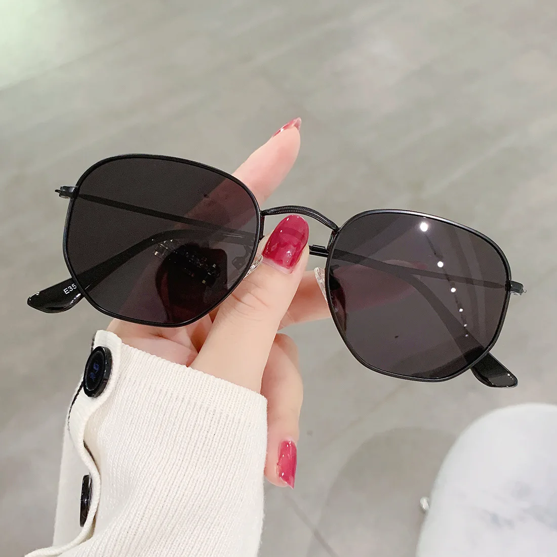 Women's Glasses Hexagon Polarized  Sunglasses 2022 Men Women Square Polygon Sun Glasses Luxury Brand Design Retro Frame Eyewear de sol hombre rose gold sunglasses