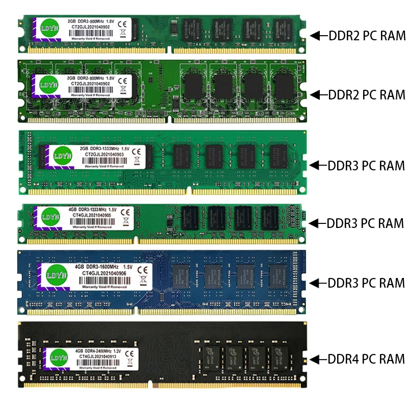 LDYN DDR2 DDR3 DDR4 2G 4G 8G 16GB оперативная Память ОЗУ 667 800 1333 1600 2400 2666 память для настольного