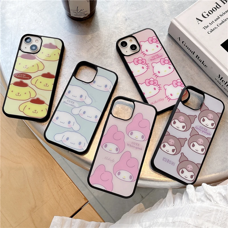 

Toy Anime Melody Cinnamon Hellokitty Kuromi Lovely Cute Soft Case for IPhone 11 12 13 14 15 Pro Max Plus Phone Cover Shell Gift