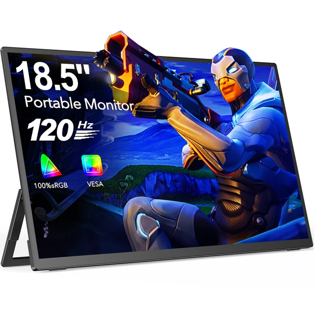 UPERFECT 18 UMax - Portable monitor 18.5 FHD 1080P 120HZ Gaming Monitor W/  Adjustable Stand USB-C HDMI External Monitor 