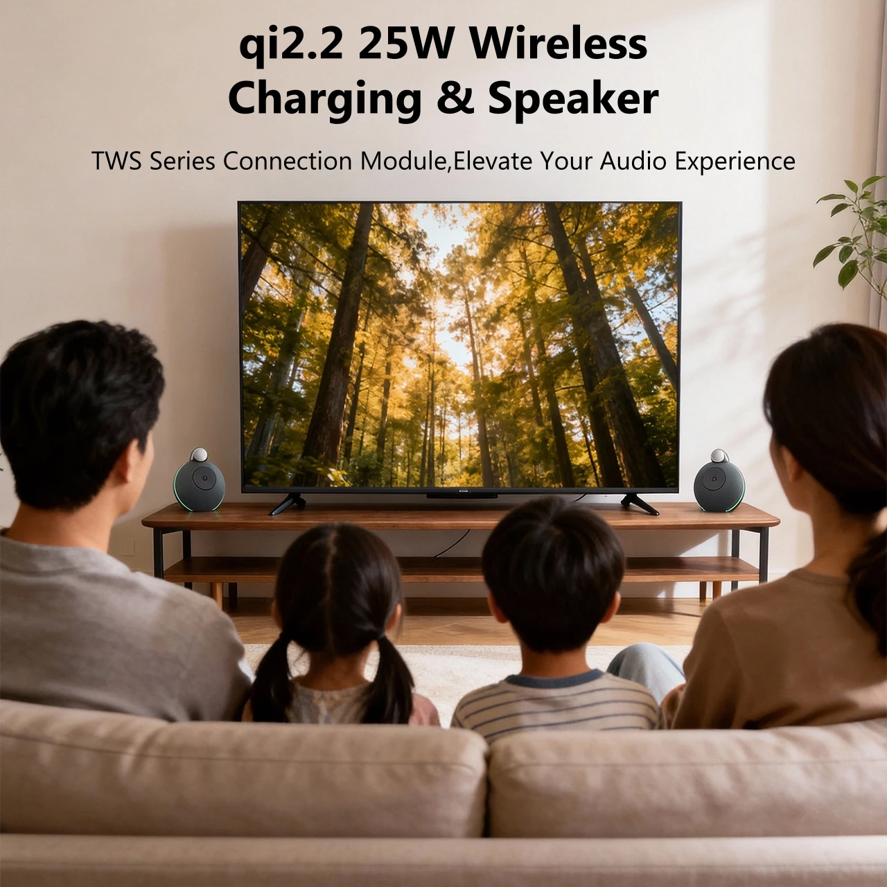 25W 자기식 3-in-1 무선 충전기 블루투스 스피커 RGB 주변 조명 데스크 충전 스테이션 아이폰 애플워치 화웨이용