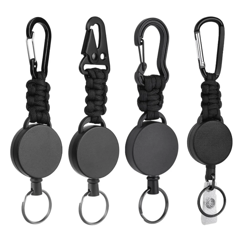 

1pc ABS Plastic and Zinc Alloy Key Ring Style Badge Reel Retractable Easy Pull Extendable ID Name Tag Pass Card Badge Reel Clip