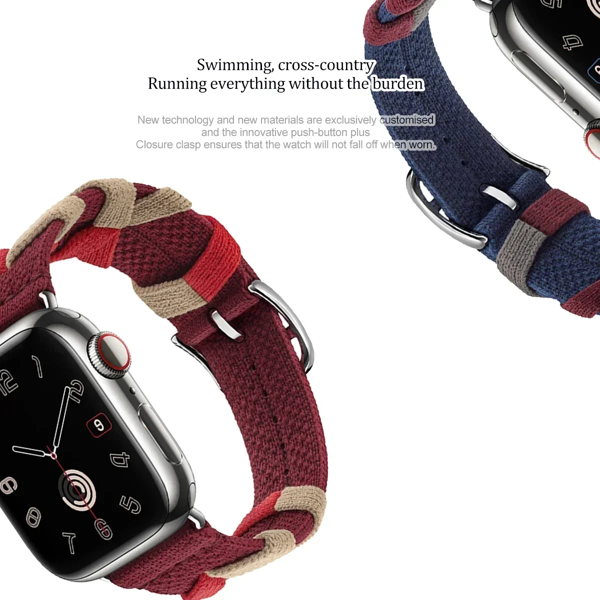 حزام نايلون لساعة أبل ، سوار أصلي ، حلقة ، iWatch...