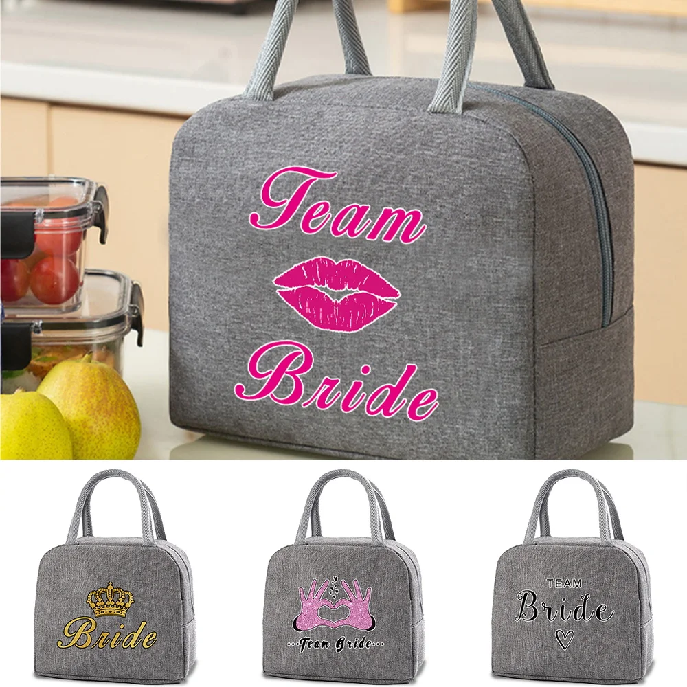 Child Lunch Bag Food Thermal Box Women Durable Office Cooler Lunch Tote Bride Print Organizer Insulated Case Lunch Bento Pouch