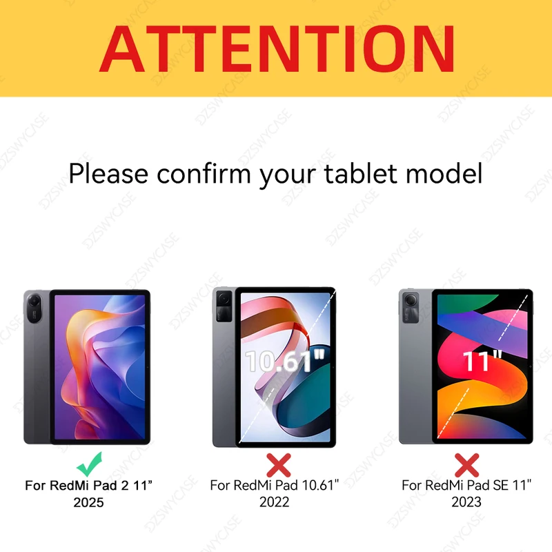 Silicone Case for Xiaomi Redmi Pad 2 , Ultra Thin Trifold Stand PU Leather...