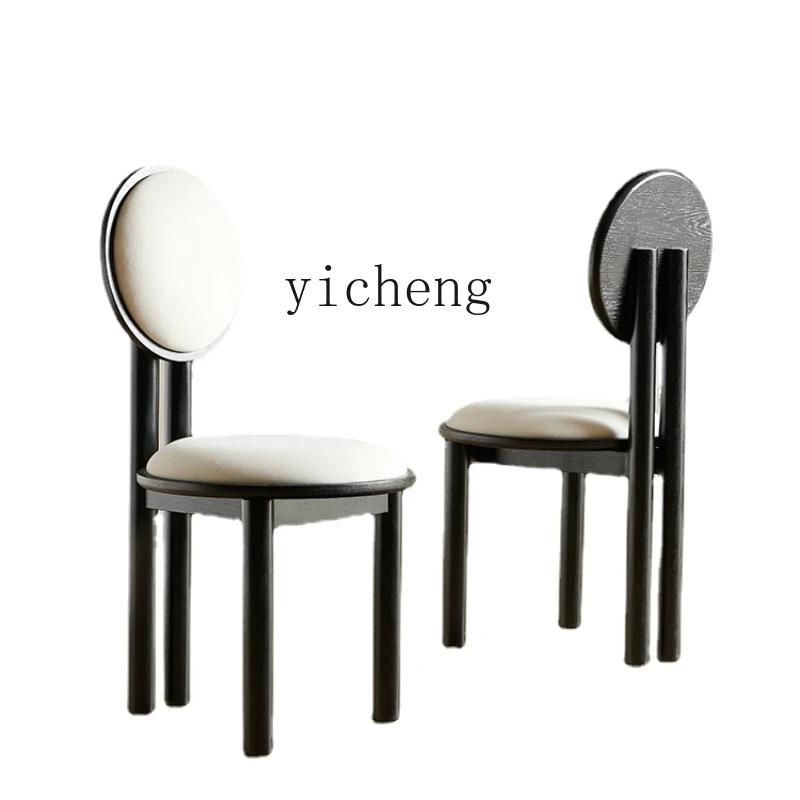 

Zc Solid Wood Backrest Dining Table Chair Vintage Ash Dining Chair Modern Minimalist Home