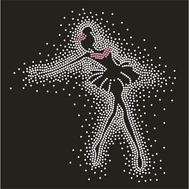 

Dance Iron Patches for Clothing, Hot Fix Rhinestones Motif Applique, Custom Crystal Strass, Trasfer Bling Accessories