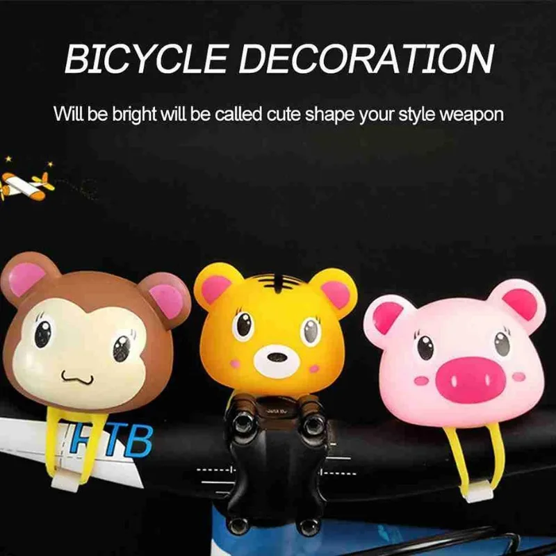 Description Picture 6 of itemCartoon Animal Bicycle Bell Ring Kids Scooter MTB Road Bike Headlight Horn Cycling Handlebar Lamp Flashlight Bike Accessories