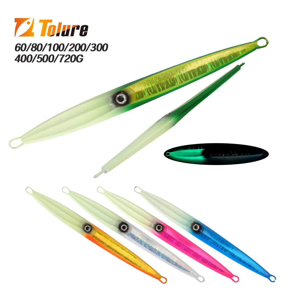 TL 60g80g100g200g300g400g500g720g Tiefsee Metall Jig Angeln Jigbait Löffel Köder Jig Köder Bleistift Schnell Sinkende Angelgerät