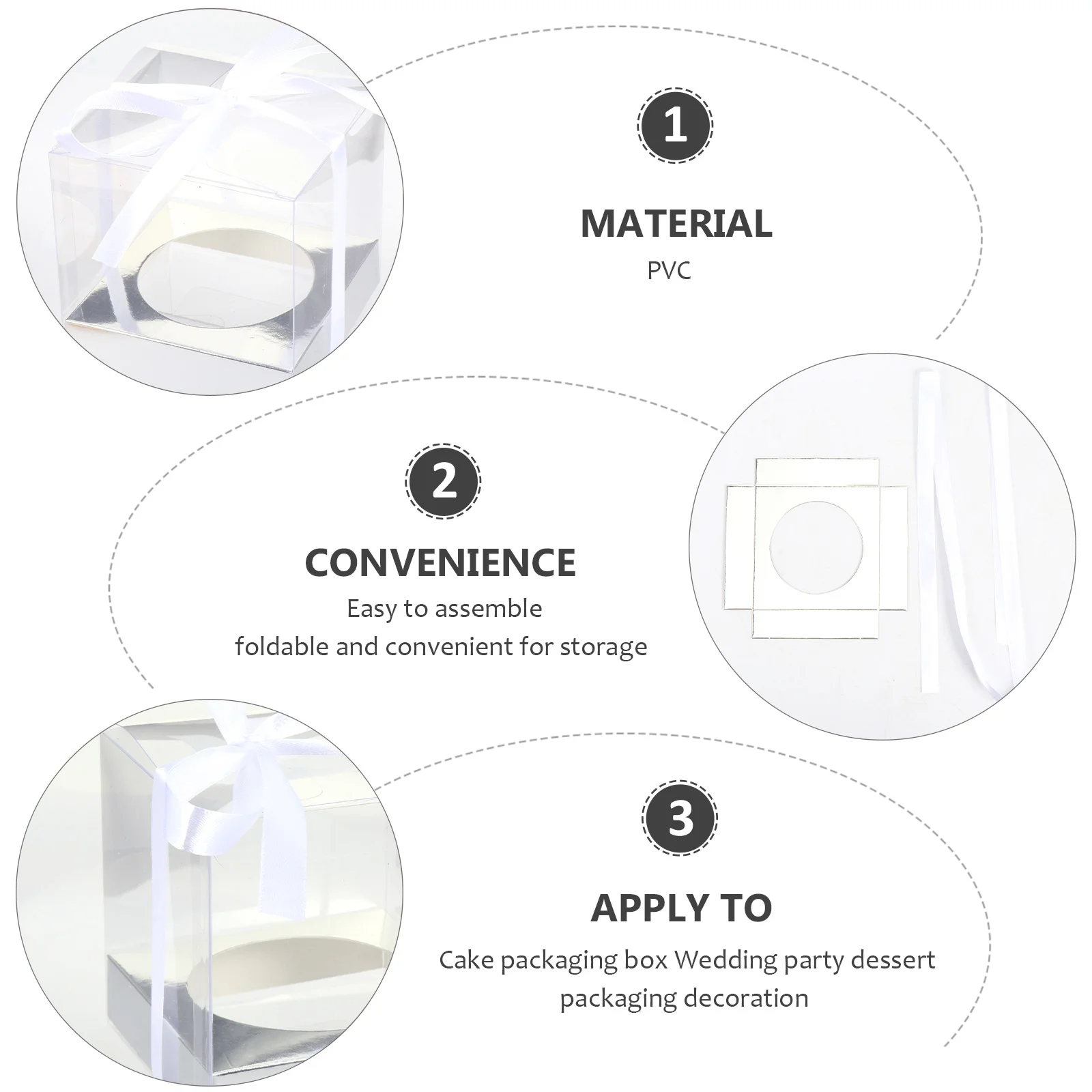 12Pcs Gold Cake Box Transparent Food Container Bakery Boxes Cake Packaging Boxes For Home Use Pvc Crisper Storage Containers