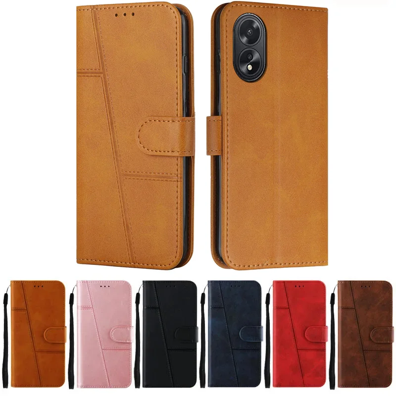 Per Oppo A18 Custodia In Pelle Flip Wallet Case Per Oppo A18 Cph2591 Custodia Per Telefono Per Oppo A18 Oppoa18 A 18 4G Cover In Silicone Fundas