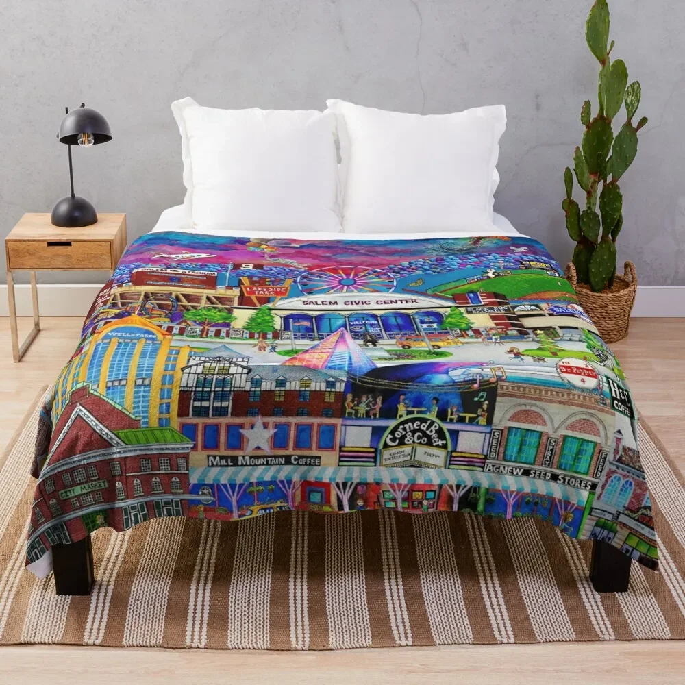 

Brook Art Roanoke Virginia Digital Collage 2020 Throw Blanket Hairy Blanket Decorative Bed Blankets