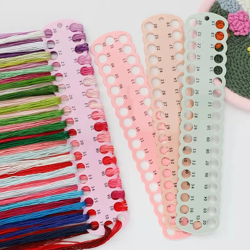 1-2pc Embroidery Floss Organizer Cross Stitch Row Line Board Craft Storage  Holder 36-Hole Embroidery Thread Organizer for Sewing - AliExpress